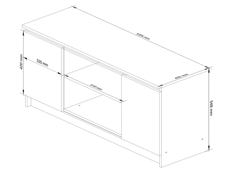 SZAFKA RTV 120 cm 2D 1P CZARNY AKRYL WYSOKI POŁYSK
