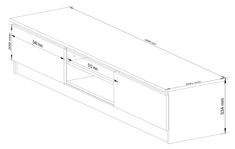 KOMODA RTV K160 CLP BIAŁY / SONOMA