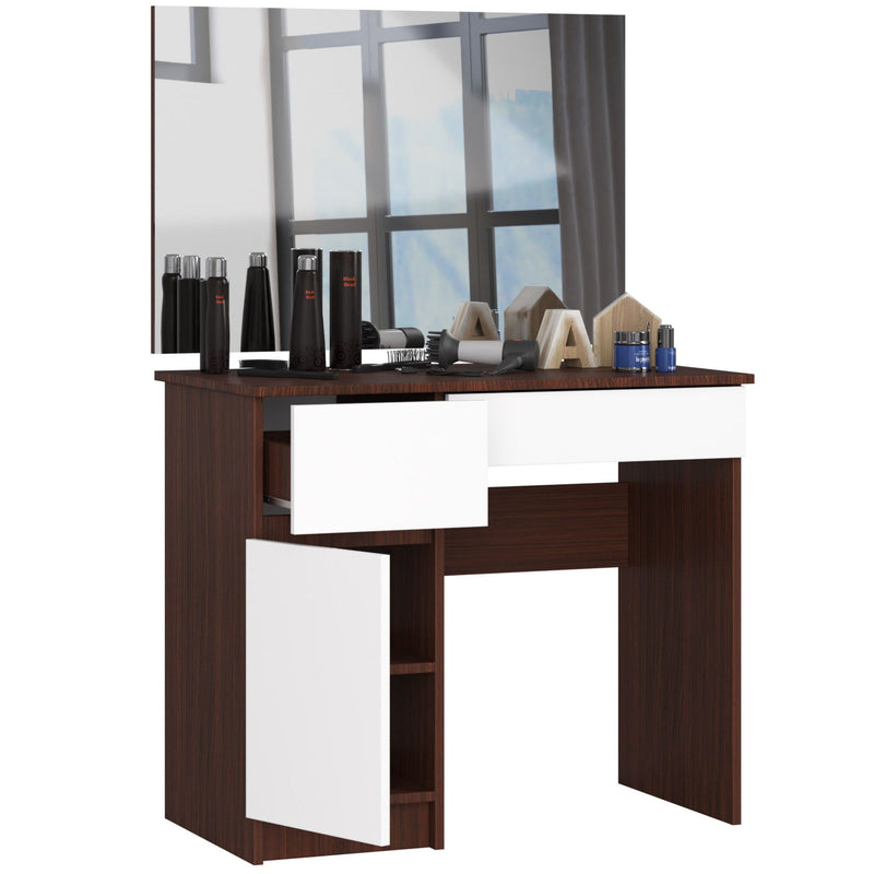 Toaletka z lustrem CLP P-2/SL 900x600 LEWE WENGE / BIAŁA