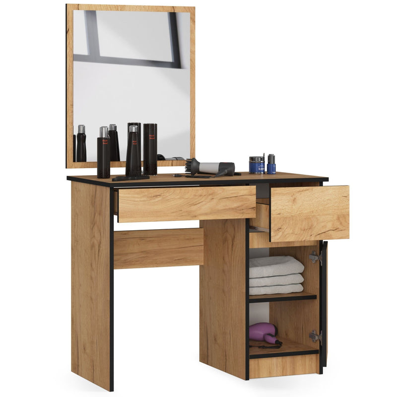 TOALETKA KOSMETYCZNA Z LUSTREM P-2/SL 500x600 PRAWA PK DĄB CRAFT