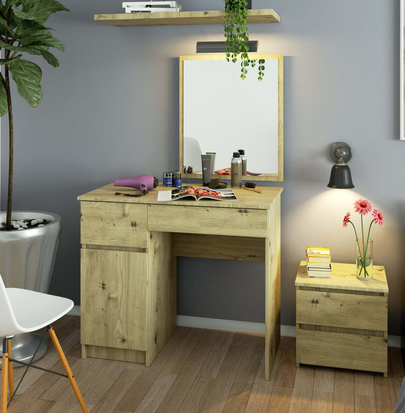 Toaletka z lustrem CLP P-2/SL LEWE DĄB ARTISAN
