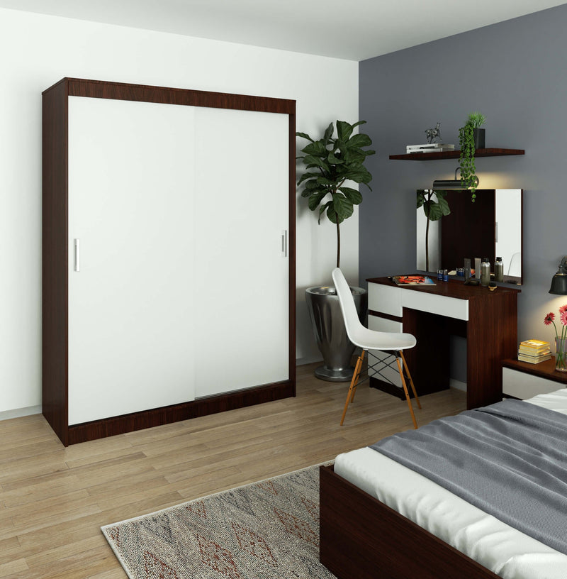 SZAFA PRZESUWNA 150 cm CLP MONO WENGE/BIAŁA