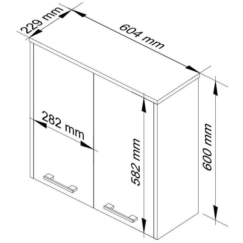 Szafka wisząca W 60 cm FIN 2D - biała-grafit szary