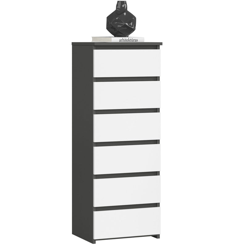 KOMODA CL6 PK GRAFIT SZARY / BIAŁA