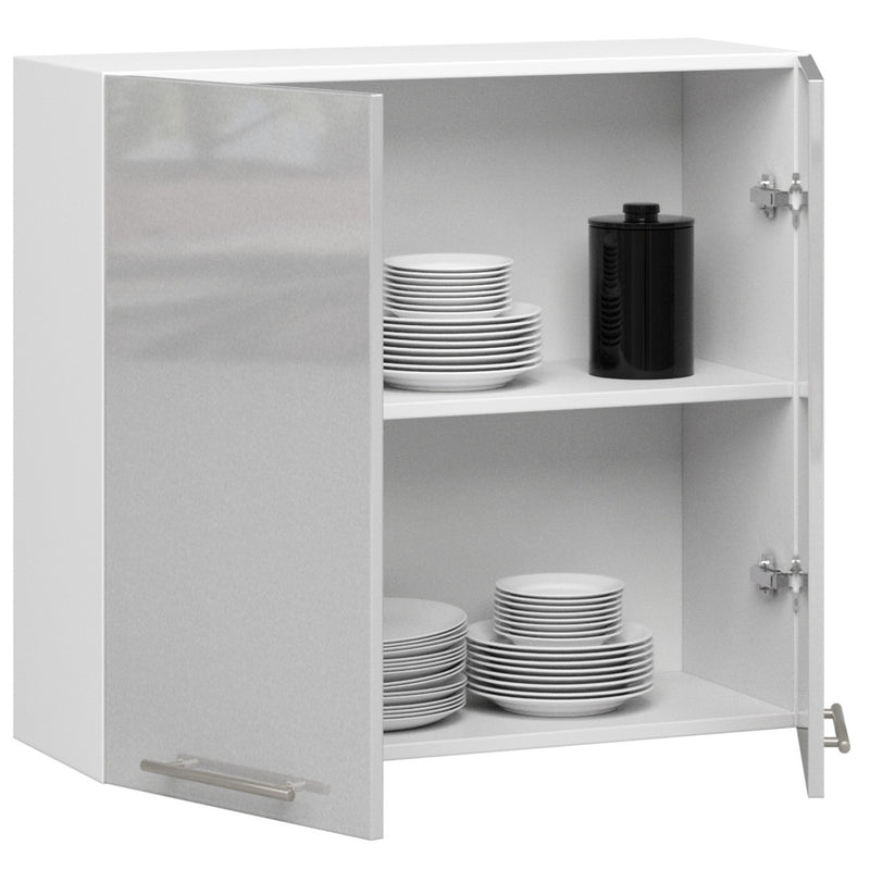 WISZĄCA SZAFKA KUCHENNA OLIWIA W 80cm BIAŁA-METALIK POŁYSK H720