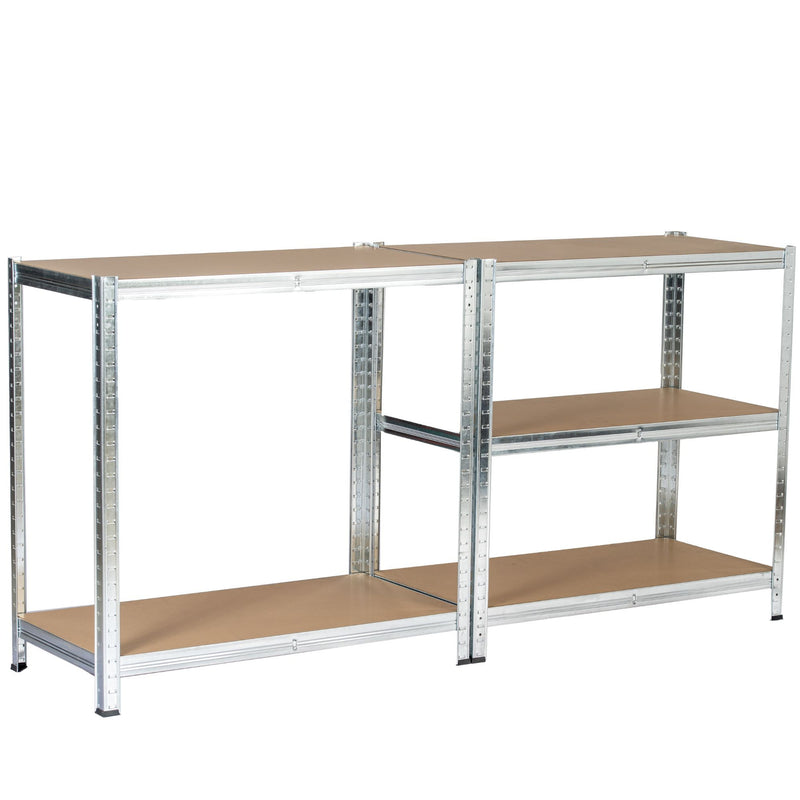 2x REGAŁ METALOWY 90x30x180 SREBRNY