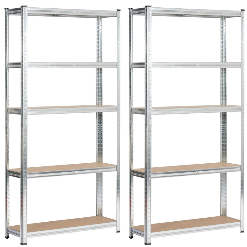 2x REGAŁ METALOWY 90x30x180 SREBRNY