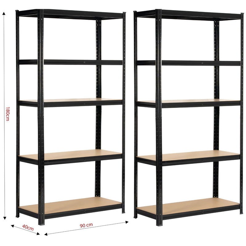 2x REGAŁ METALOWY 90x40x180 CZARNY
