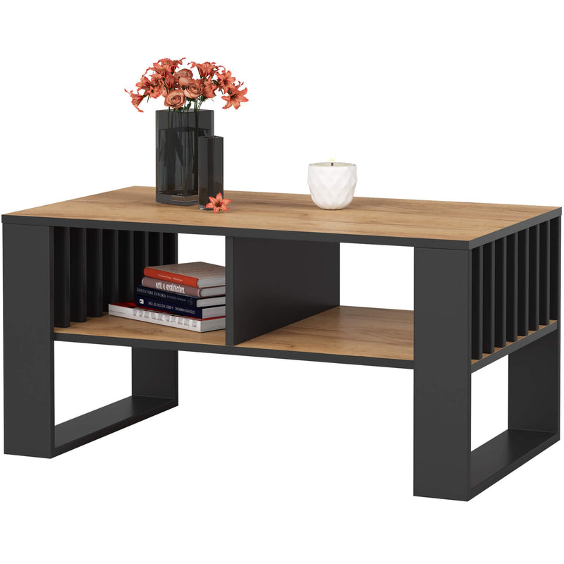STOLIK KAWOWY ROCKFORD DĄB CRAFT / CZARNY