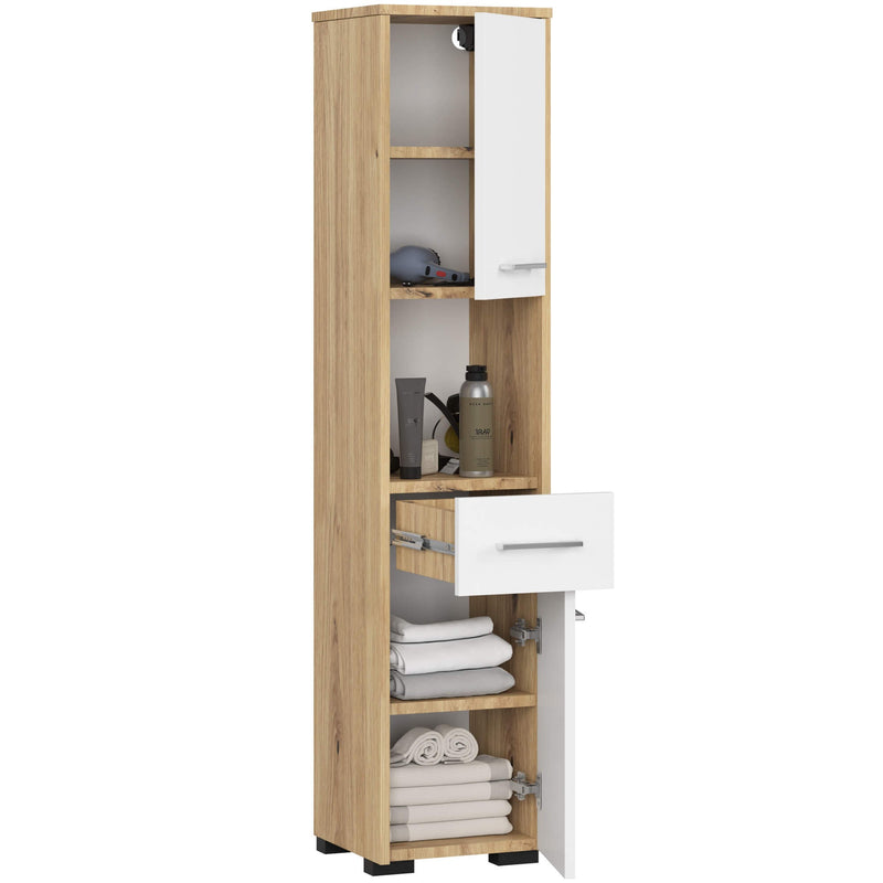 REGAŁ ŁAZIENKA FIN SŁUPEK 30 2D 1SZ 1W 140cm PK ARTISAN / BIAŁY