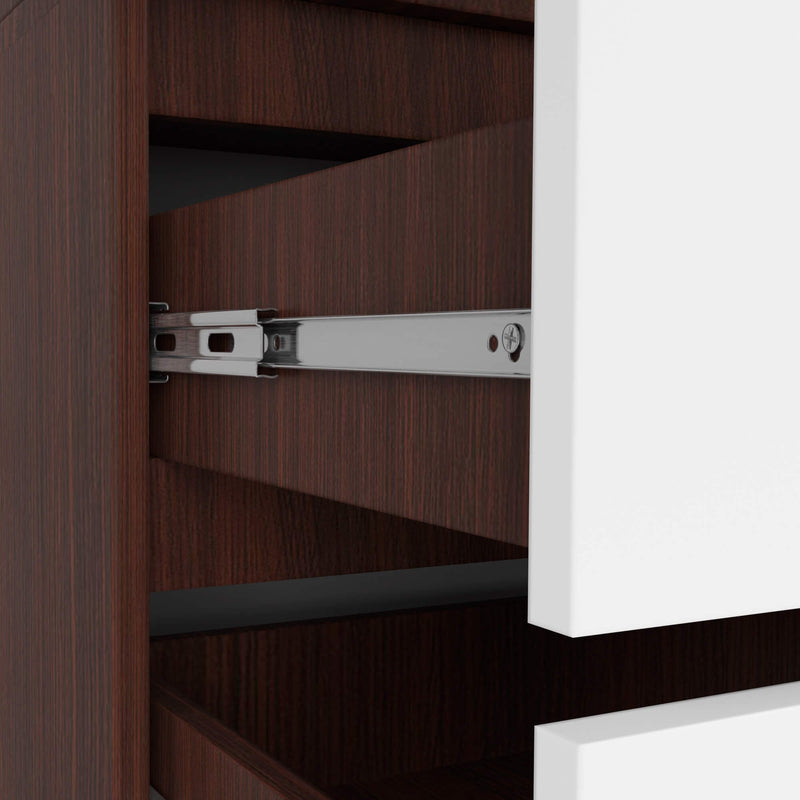 SZAFA S 90 cm 2 DRZWI 2 SZUFLADY PK WENGE / BIAŁA