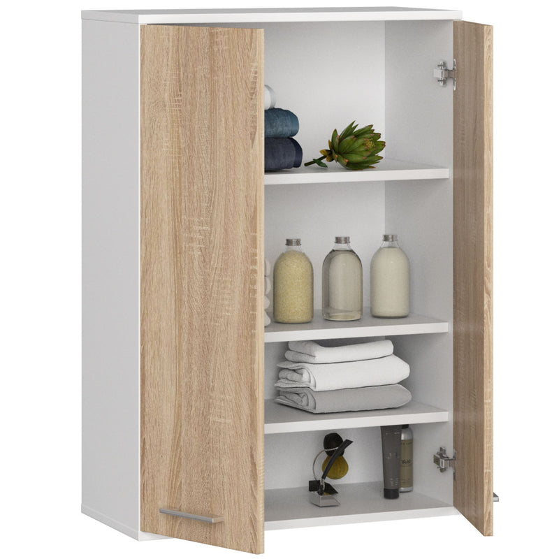 SZAFKA WISZĄCA FIN H934 W64 2D BIAŁA/DĄB SONOMA