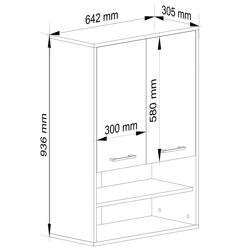 SZAFKA WISZĄCA FIN H934 W64 2D 1P DĄB ARTISAN