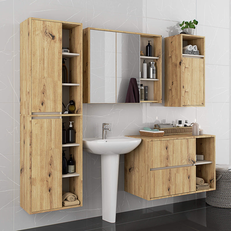 SZAFKA ŁAZIENKOWA WISZĄCA VAMI W90 2D 3P LO DĄB ARTISAN / KASZMIR