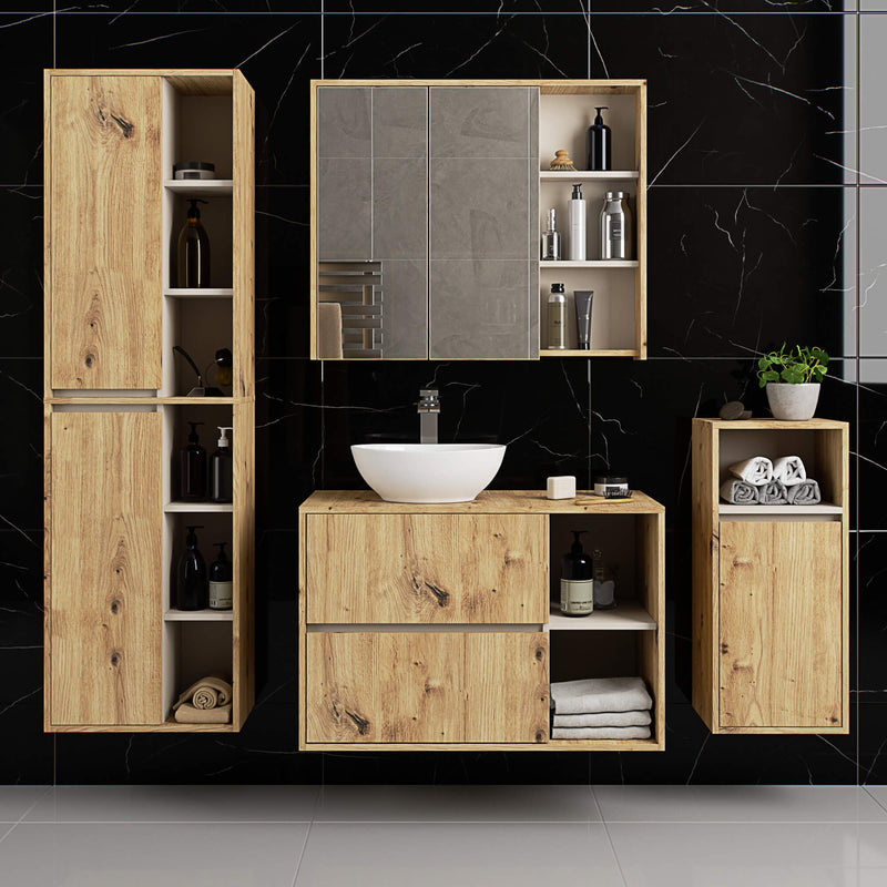 SZAFKA ŁAZIENKOWA WISZĄCA VAMI W90 2D 3P LO DĄB ARTISAN / KASZMIR