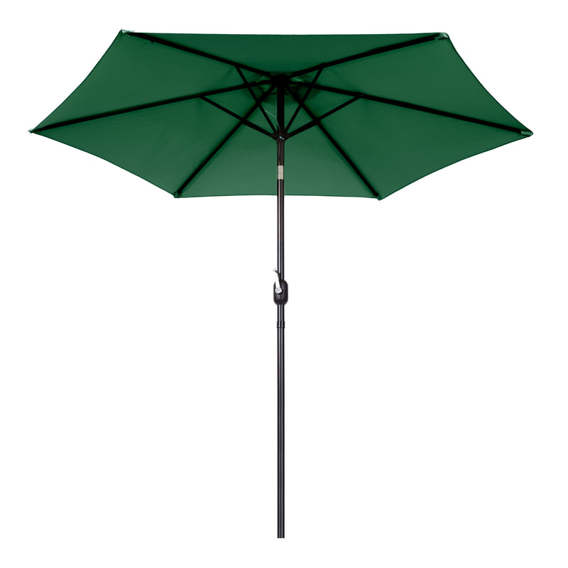 Duży parasol ogrodowy skośny łamany z korbą 6 żeber zielony 270 cm MultiGarden