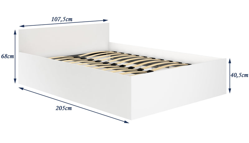 ŁÓŻKO PODNOSZONE CLP 100x200 OSKRZYNIA + STELAŻ BIAŁE