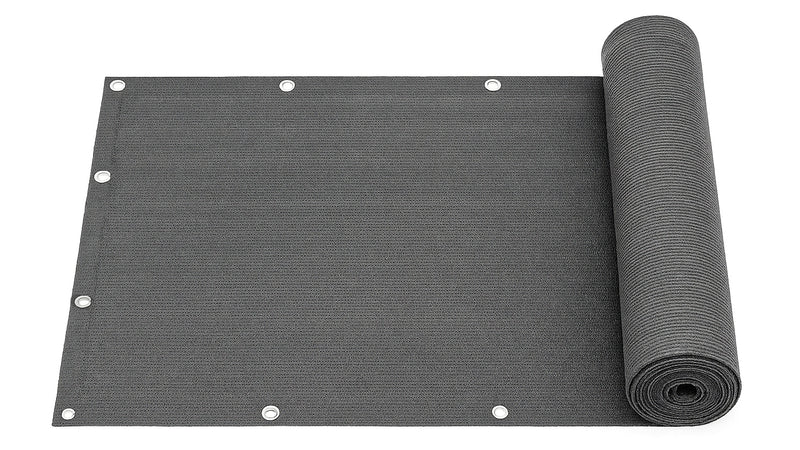 Osłona balkonowa z okuciami 150x500 cm siatka cieniująca + elementy instalacyjne szara MultiGarden
