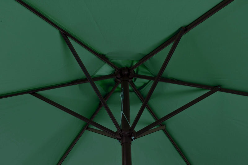 Duży parasol ogrodowy skośny łamany z korbą 6 żeber zielony 270 cm MultiGarden