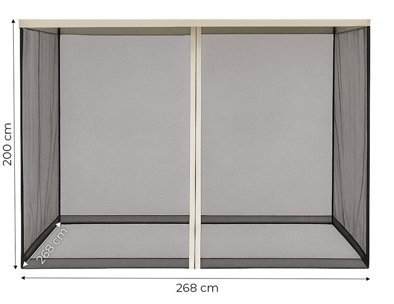 Moskitiera do pawilonu ogrodowego 3x3 m siatka z zamkami błyskawicznymi MultiGarden