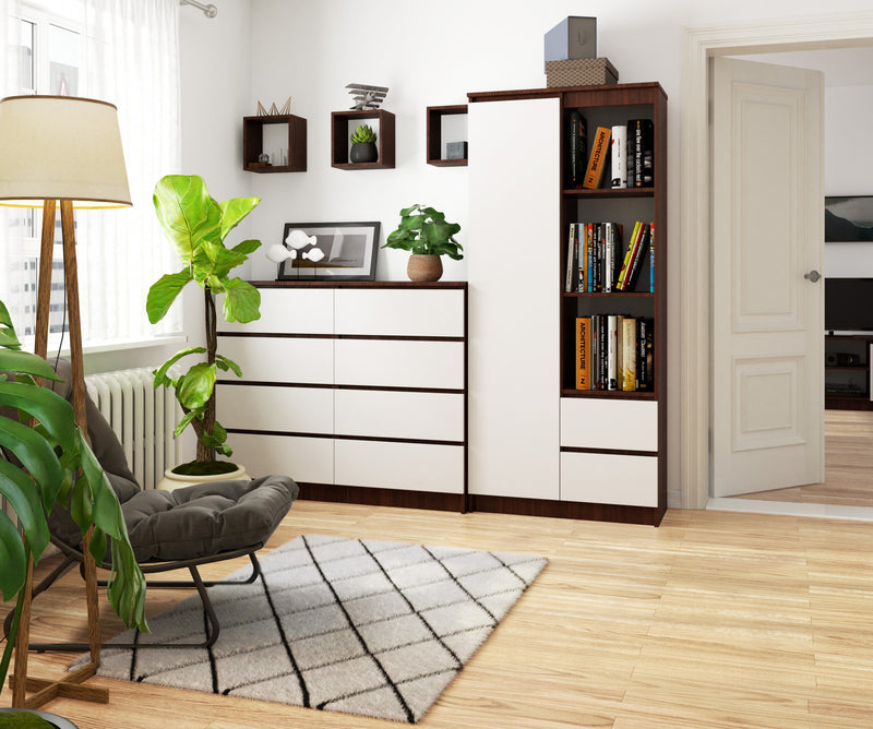 REGAŁ R11 R80 1D 2SZ CLP WENGE / BIAŁY