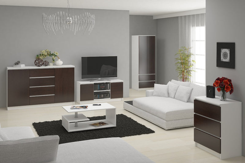 SZAFA STAR S 60 cm 2 DRZWI 2 SZUFLADY PK BIAŁA / WENGE