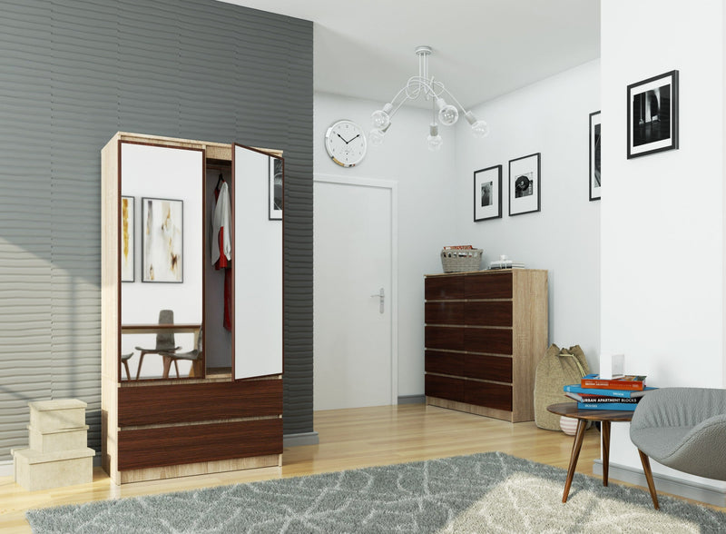 SZAFA S90 2D 2SZ 2 LUSTRO CLP SONOMA / WENGE